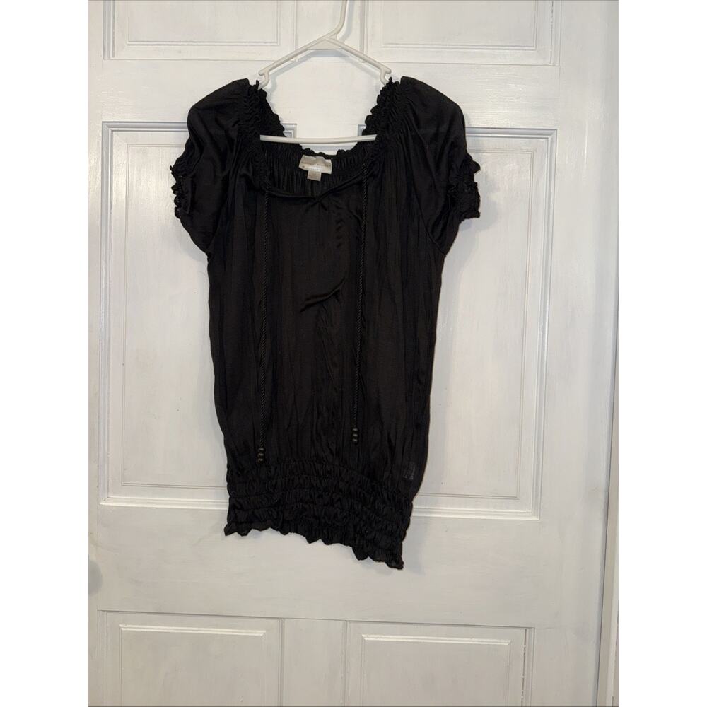 Bobbie Brooks Black Short Sleeved Blouse Size 2X L